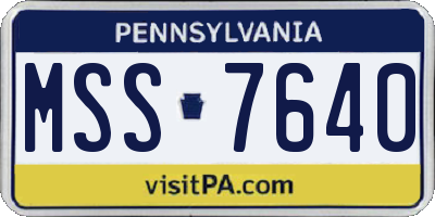 PA license plate MSS7640