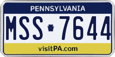 PA license plate MSS7644