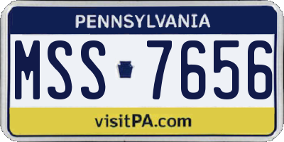 PA license plate MSS7656