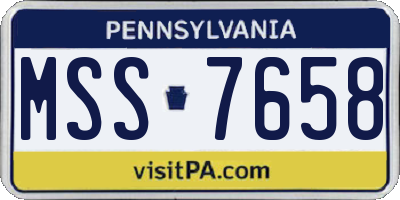 PA license plate MSS7658