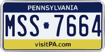 PA license plate MSS7664
