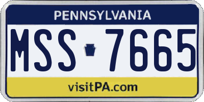 PA license plate MSS7665