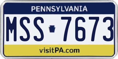 PA license plate MSS7673