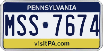 PA license plate MSS7674