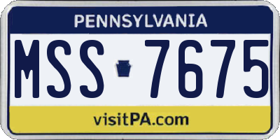 PA license plate MSS7675
