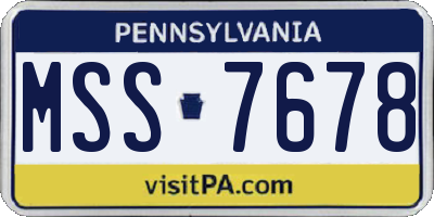 PA license plate MSS7678