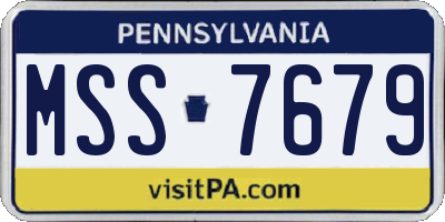 PA license plate MSS7679