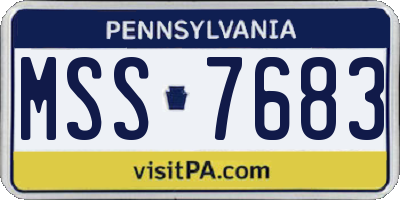 PA license plate MSS7683