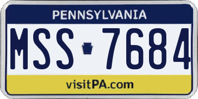 PA license plate MSS7684