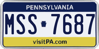 PA license plate MSS7687