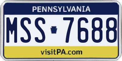 PA license plate MSS7688