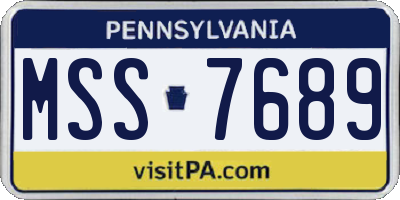 PA license plate MSS7689