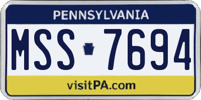 PA license plate MSS7694