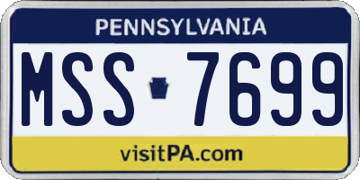 PA license plate MSS7699