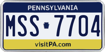 PA license plate MSS7704