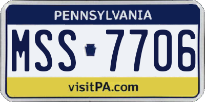PA license plate MSS7706