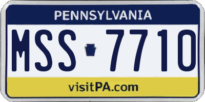 PA license plate MSS7710