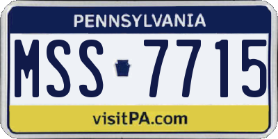 PA license plate MSS7715