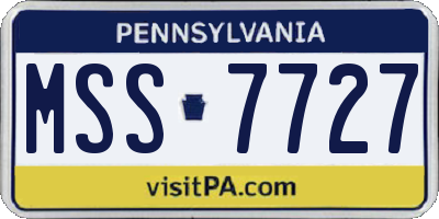 PA license plate MSS7727