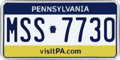 PA license plate MSS7730