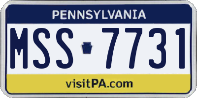 PA license plate MSS7731