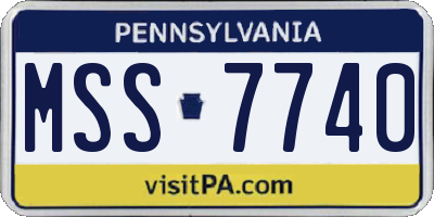 PA license plate MSS7740