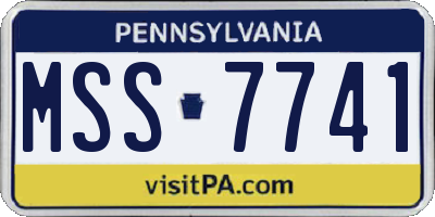 PA license plate MSS7741