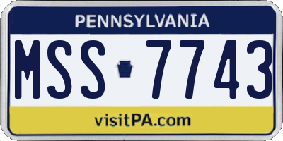 PA license plate MSS7743