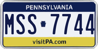 PA license plate MSS7744