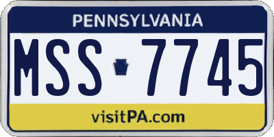 PA license plate MSS7745