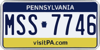 PA license plate MSS7746