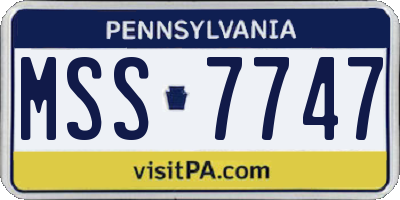 PA license plate MSS7747