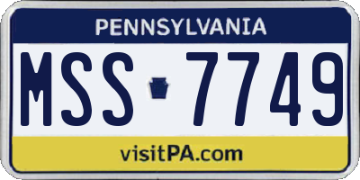 PA license plate MSS7749