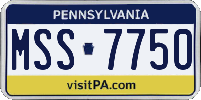 PA license plate MSS7750