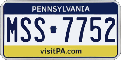 PA license plate MSS7752