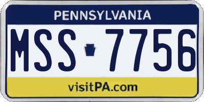 PA license plate MSS7756