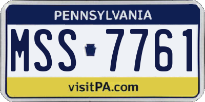 PA license plate MSS7761