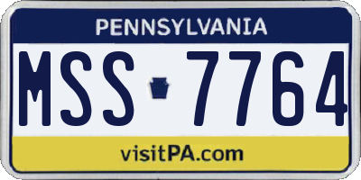 PA license plate MSS7764