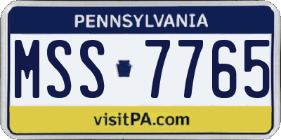 PA license plate MSS7765