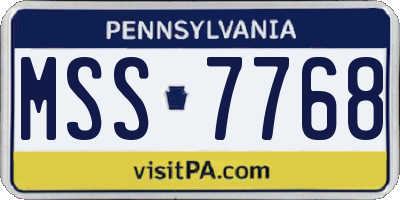 PA license plate MSS7768