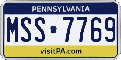 PA license plate MSS7769