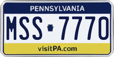 PA license plate MSS7770