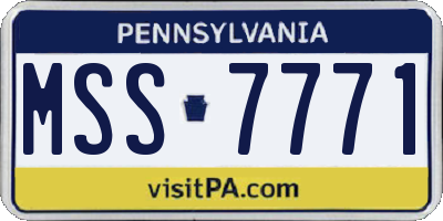 PA license plate MSS7771