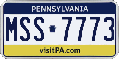 PA license plate MSS7773