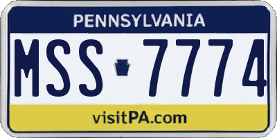 PA license plate MSS7774