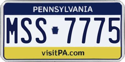 PA license plate MSS7775