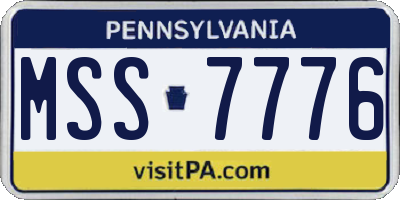PA license plate MSS7776