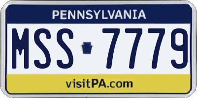 PA license plate MSS7779