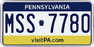 PA license plate MSS7780