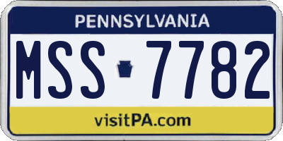PA license plate MSS7782